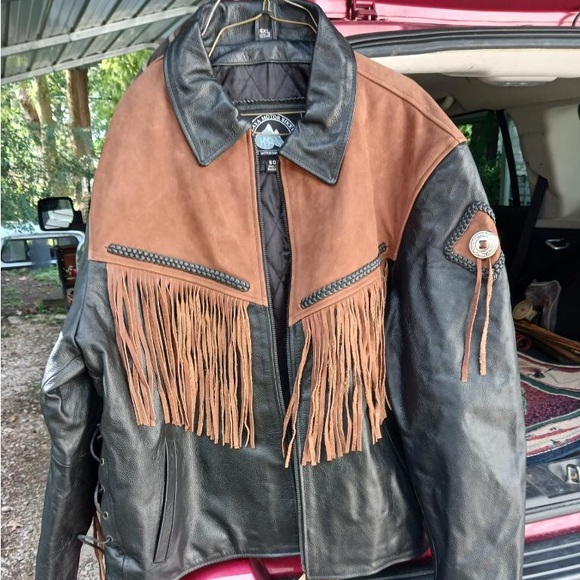 Himalaya Motor Bike Wear Leather Fringe Jacket - Picture 1 of 4